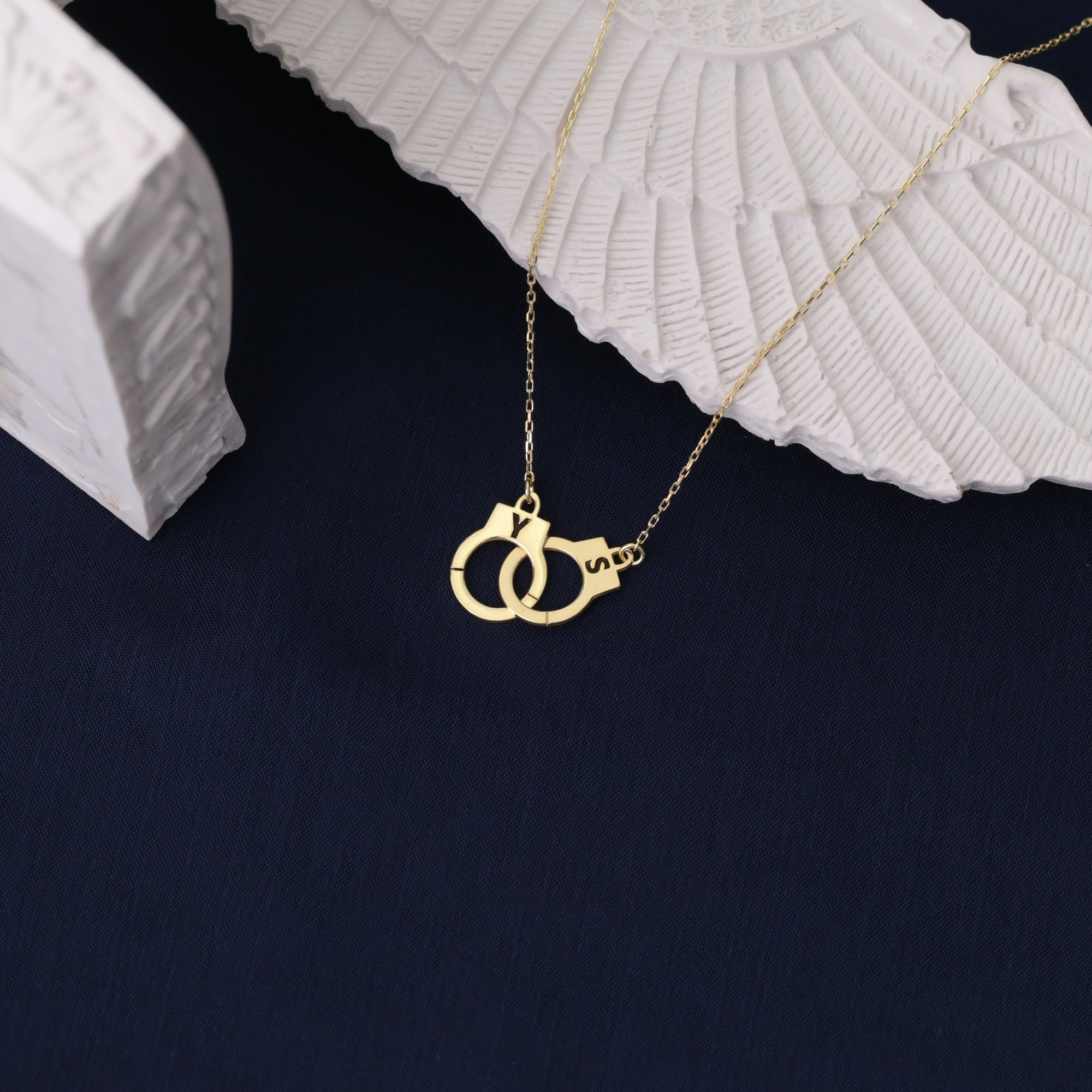 Double Letter Handcuff Necklace