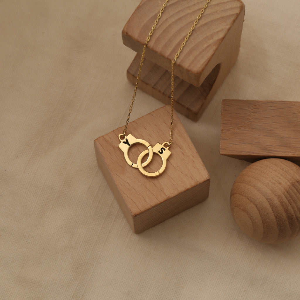 Double Letter Handcuff Necklace