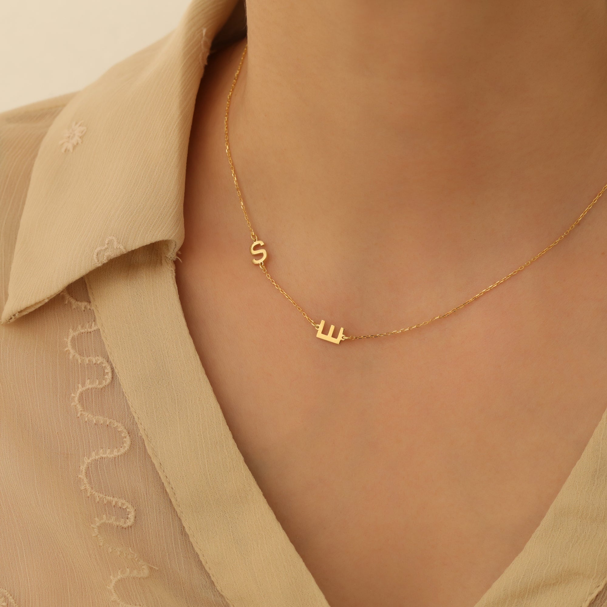 Two Letter Sıde Necklace